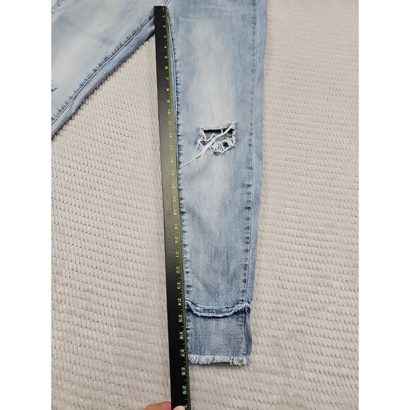 Easel Jeans Womens Medium Distressed Light Wash Skinny Fit Stretch - Picture 2 of 8